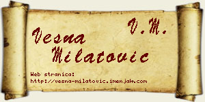Vesna Milatović vizit kartica